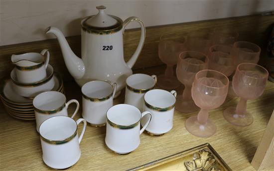 A Paragon coffee set and Parisian glass